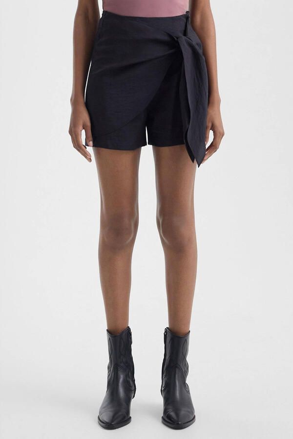 Q S by s.Oliver wide leg regular waist casual short zwart