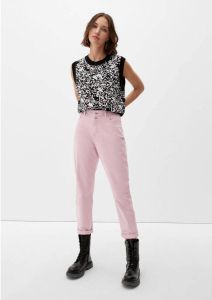 Q S designed by cropped high waist mom jeans roze