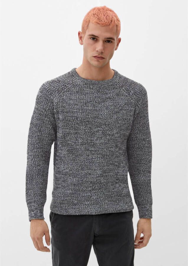 Q S designed by Gebreide pullover met labeldetail