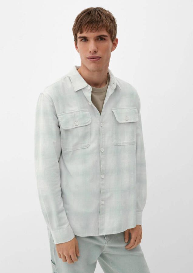 Q S by s.Oliver geruit regular fit overshirt turquoise