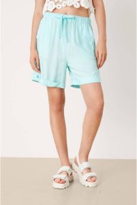 Q S designed by high waist straight fit korte broek turquoise