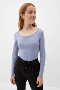 Q S designed by Shirt met lange mouwen en geribde ronde hals