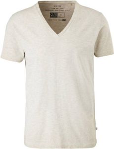 Q S designed by regular fit T-shirt beige