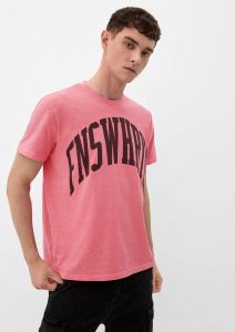 Q S by s.Oliver regular fit T-shirt met printopdruk roze