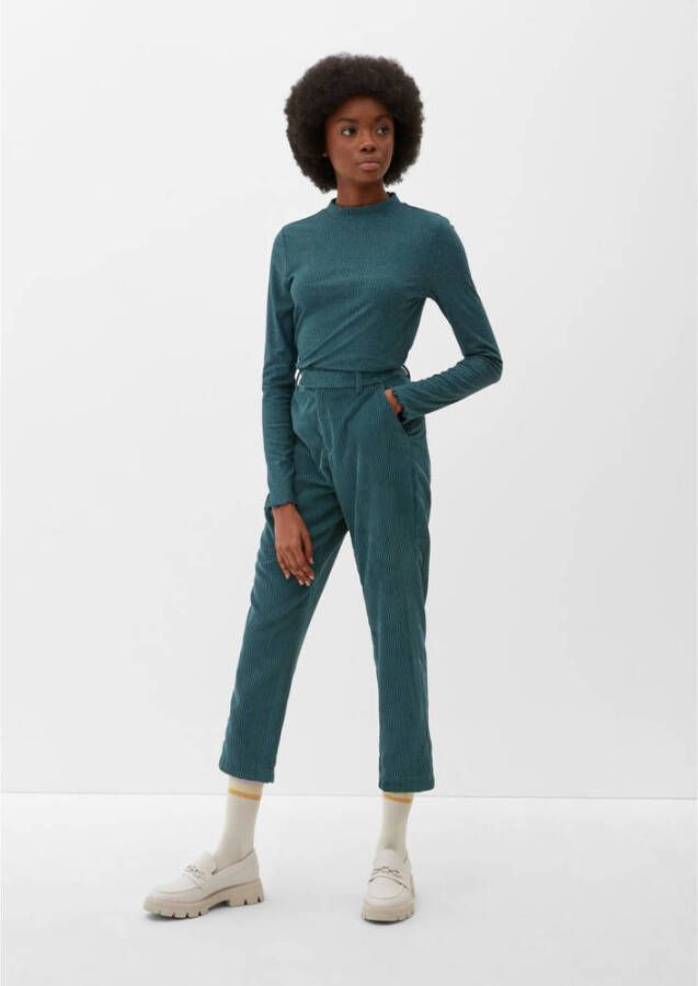 QS by s.Oliver Shirt met lange mouwen in riblook