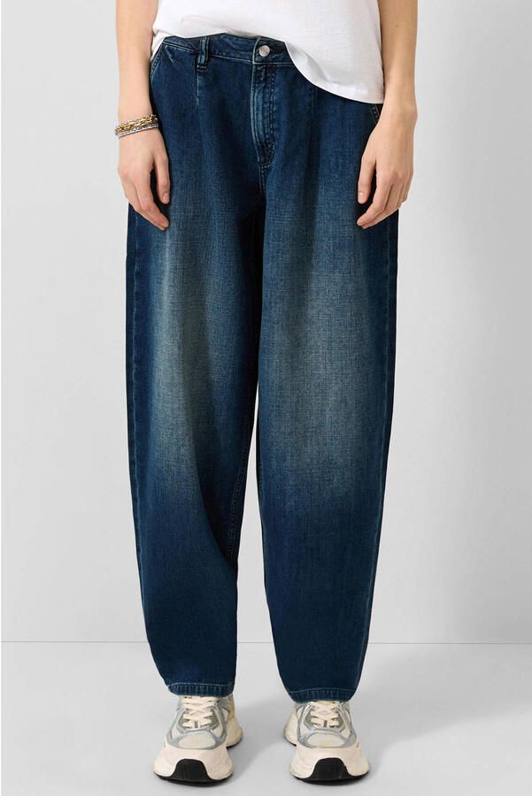 QS barrel jeans donkerblauw