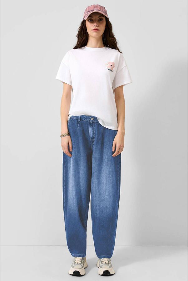 QS barrel jeans mediumblauw