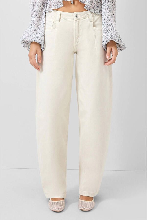 QS barrel jeans wit