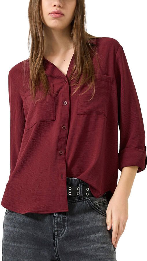 QS blouse donkerrood