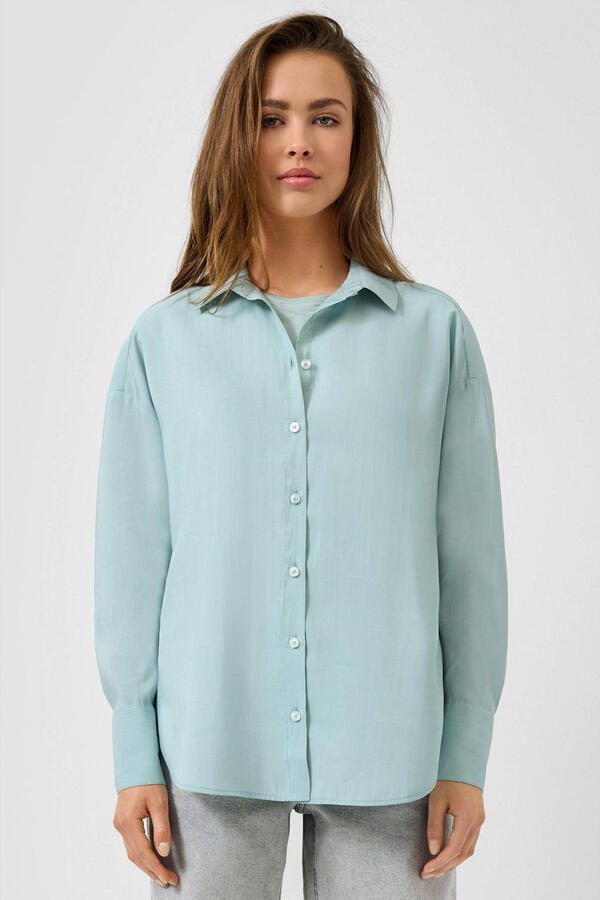 QS blouse grijsblauw