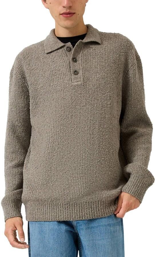 QS bouclé relaxed fit gebreide trui lichtbruin
