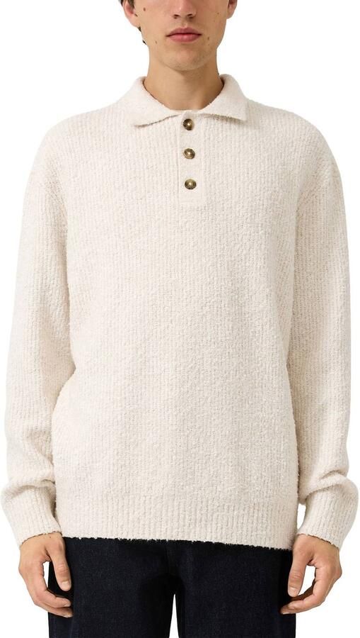 QS bouclé relaxed fit trui ecru