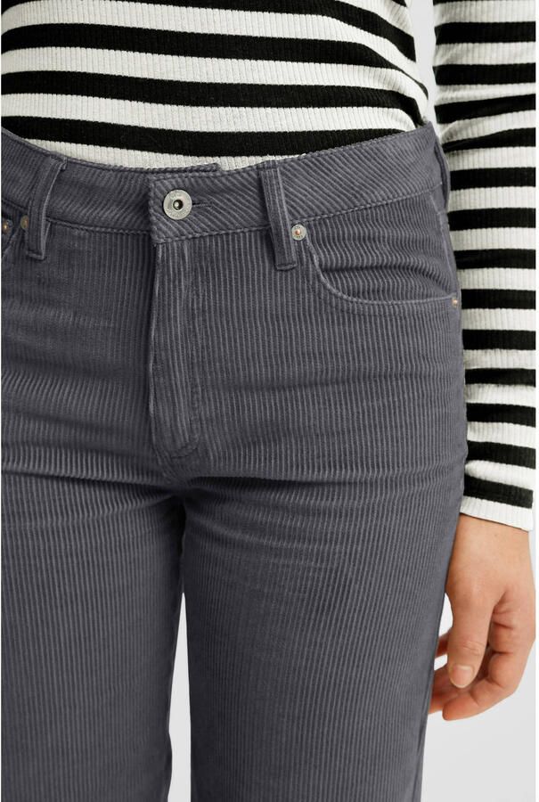 QS corduroy wide leg regular waist broek antraciet - Foto 2