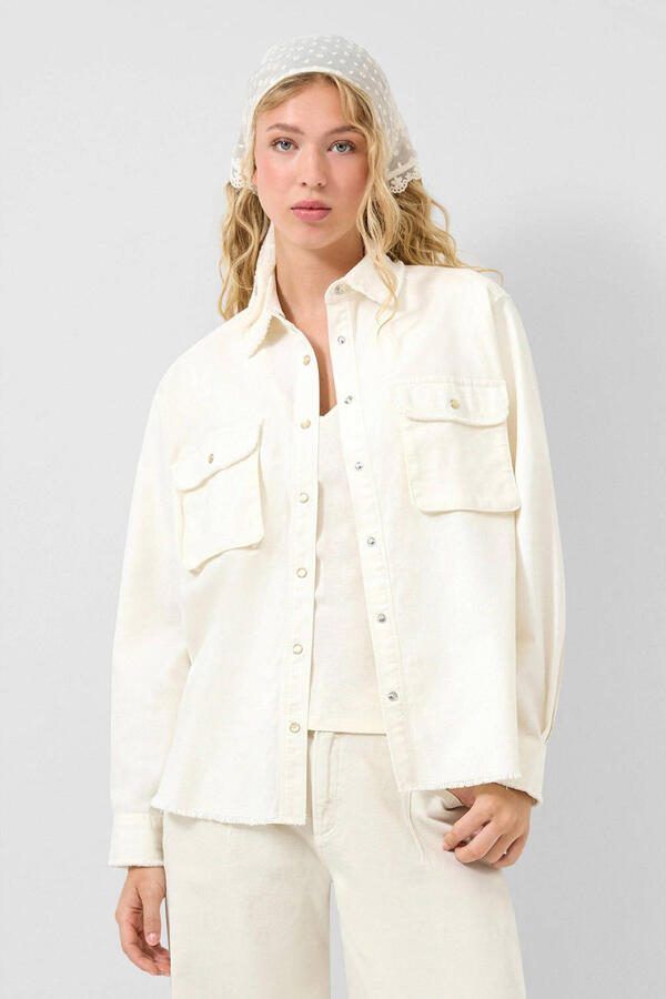 QS denim blouse ecru
