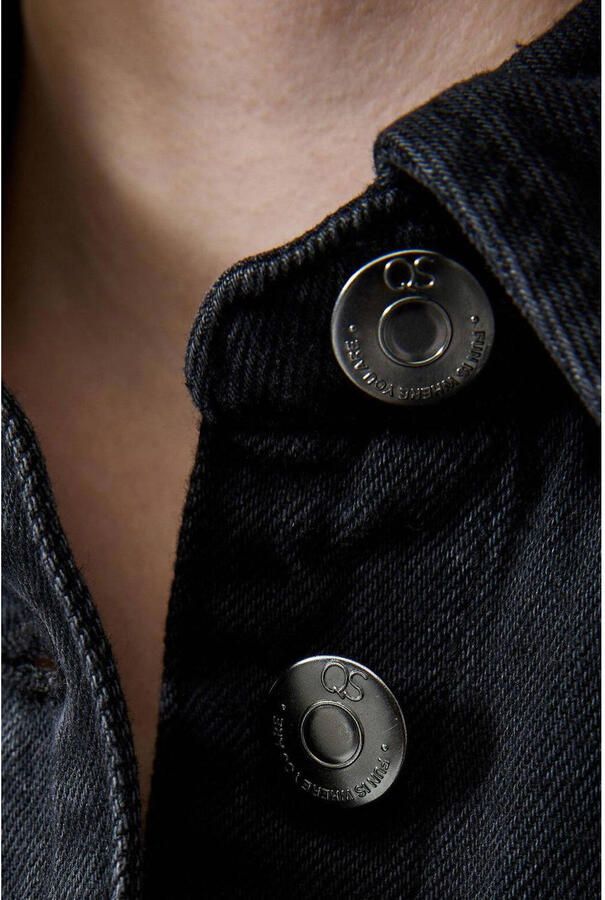 QS denim blouse met studs zwart - Foto 2