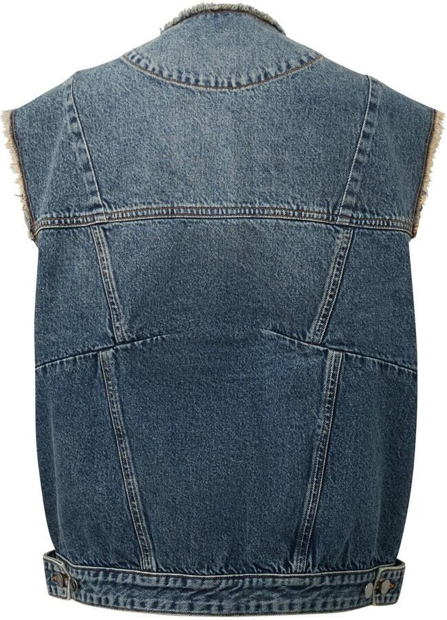 QS denim gilet met rafels medium blue - Foto 2