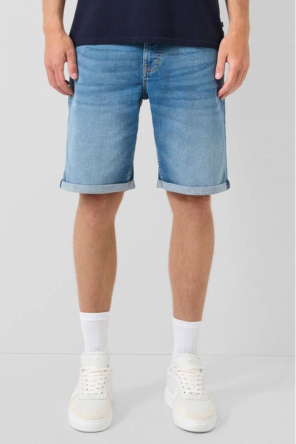 QS denim regular short blauw