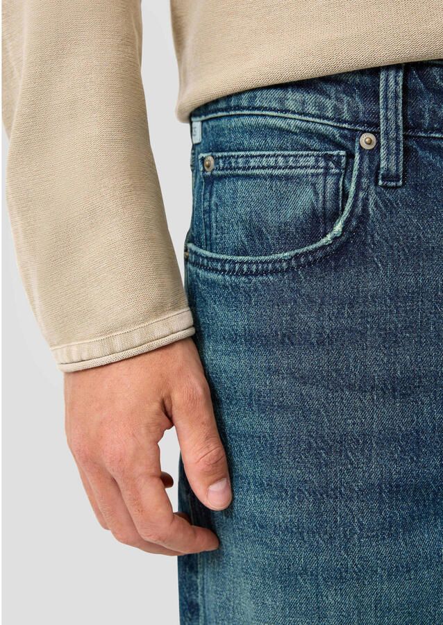QS denim regular short donkerblauw - Foto 2