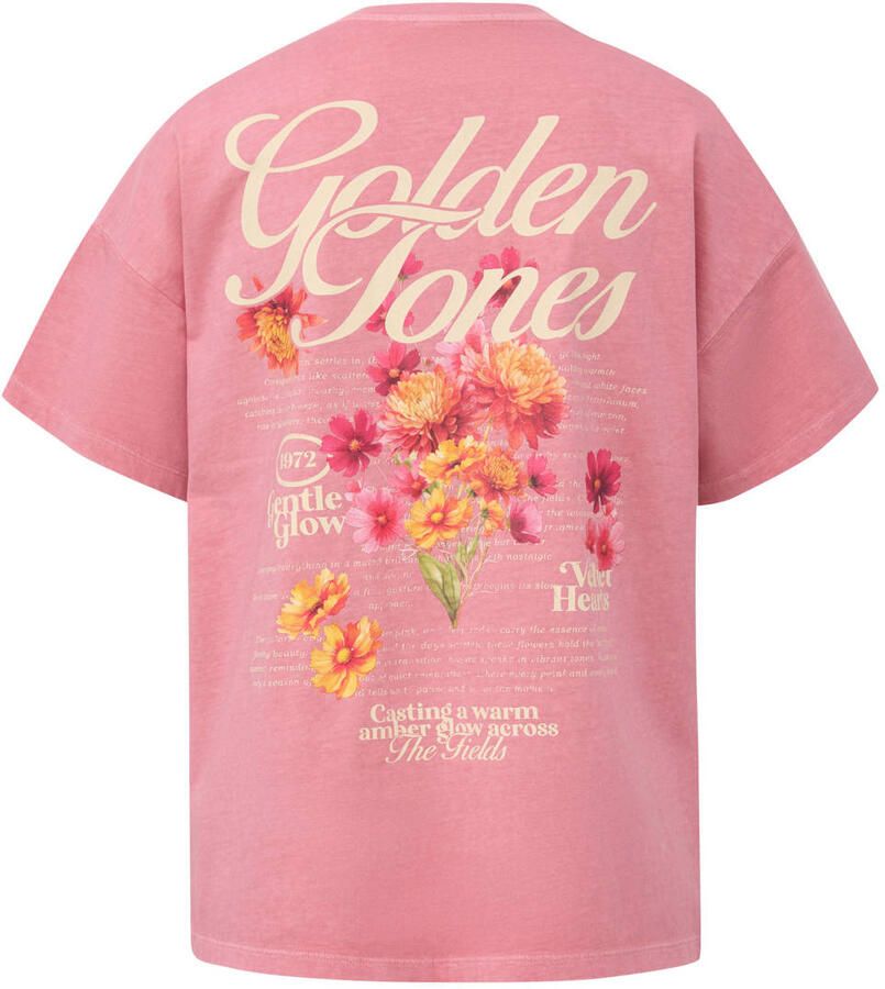 QS gebloemd T-shirt met backprint lichtroze - Foto 2
