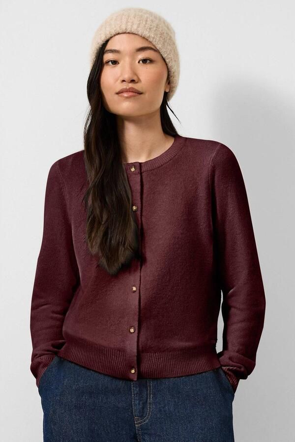 QS gebreid vest donkerrood