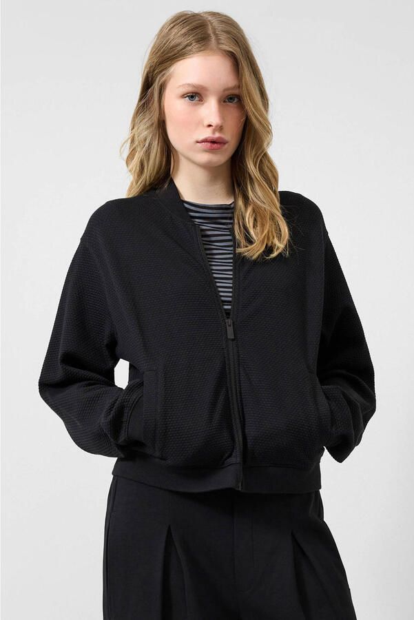 QS gebreid vest zwart