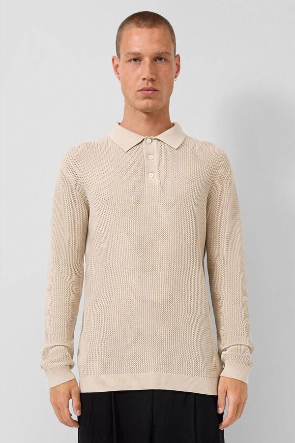 QS gebreide trui beige