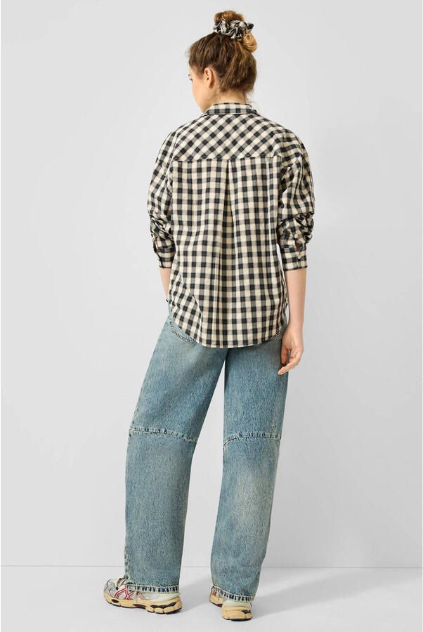 QS geruite blouse ecru zwart - Foto 2