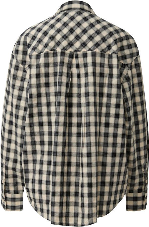 QS geruite blouse ecru zwart - Foto 3