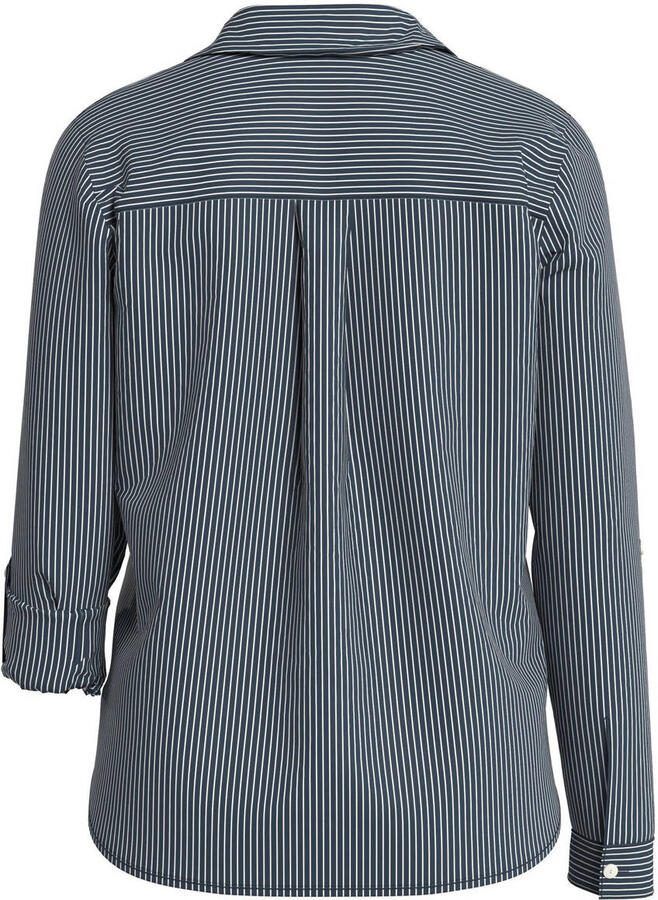 QS gestreepte blouse donkerblauw - Foto 3