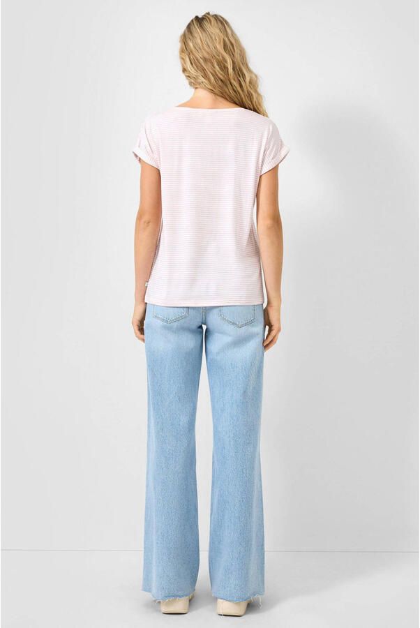 QS gestreepte T-shirt lichtroze - Foto 3