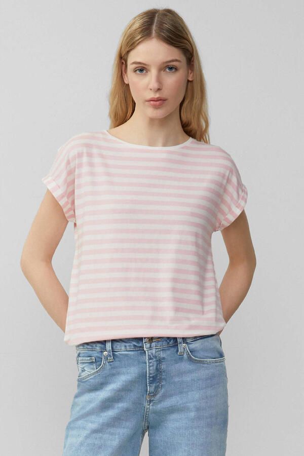 QS gestreepte top lichtroze