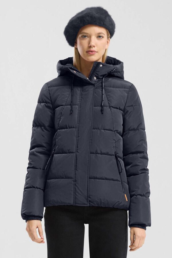 QS gewatteerde jas donkerblauw