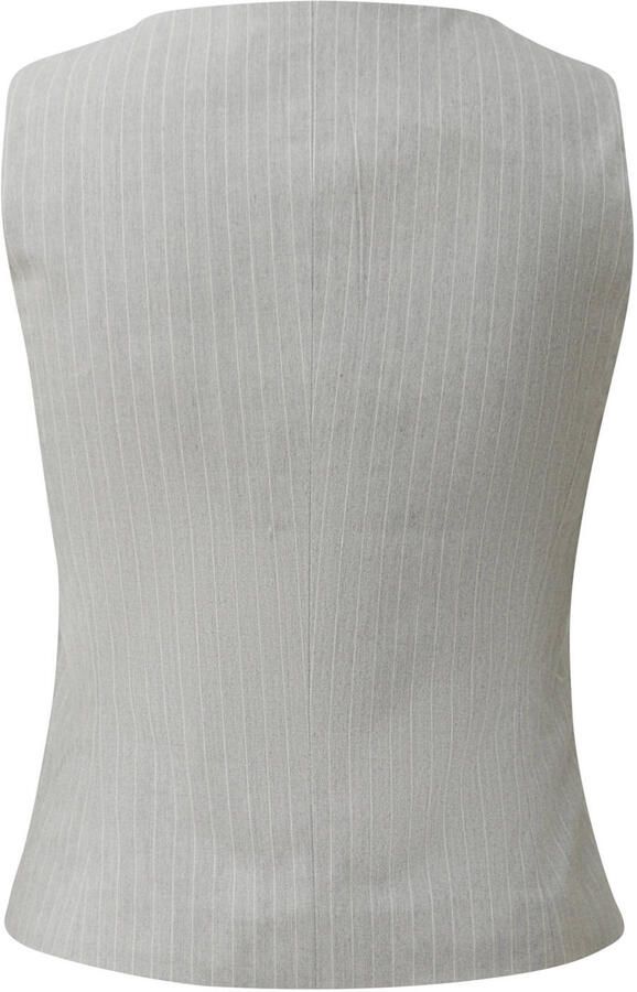 QS gilet met krijtstreep grijs - Foto 2