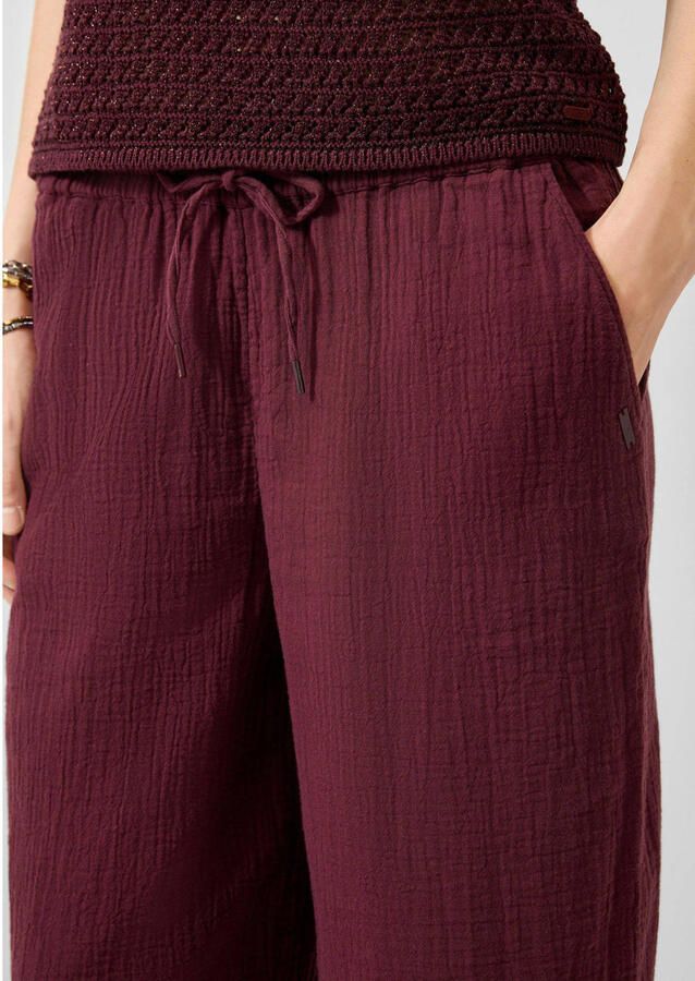 QS high waist regular fit broek donkerrood - Foto 2