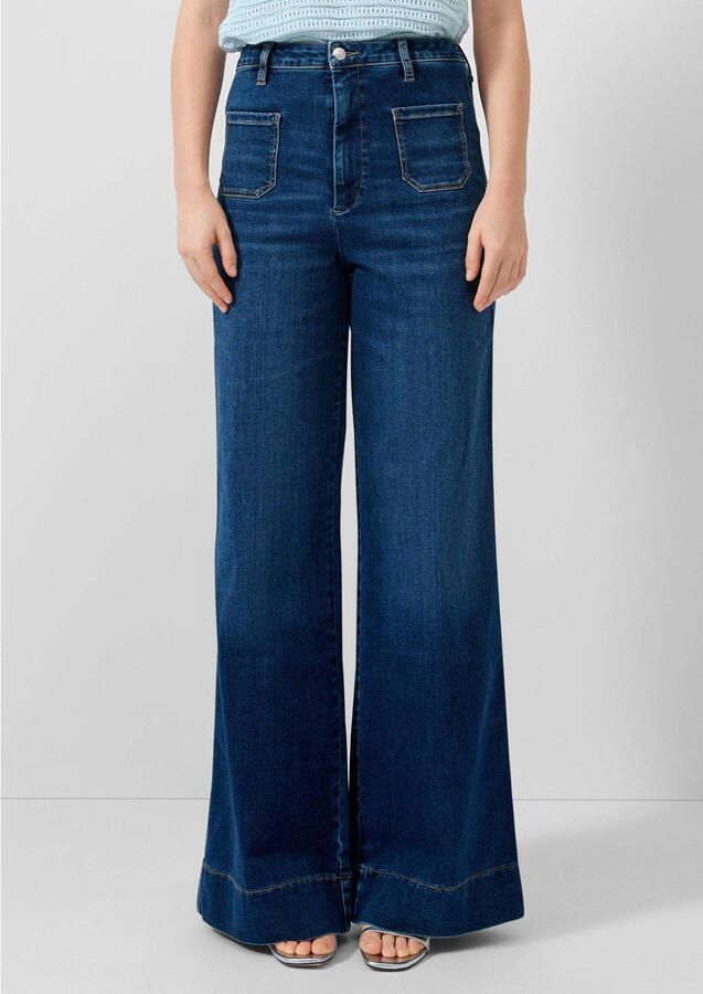 QS high waist flared jeans dark blue denim