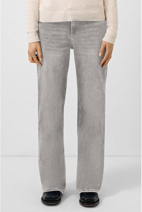 QS high waist wide leg jeans lichtgrijs