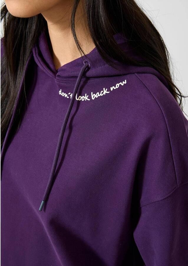 QS hoodie met tekst paars - Foto 2
