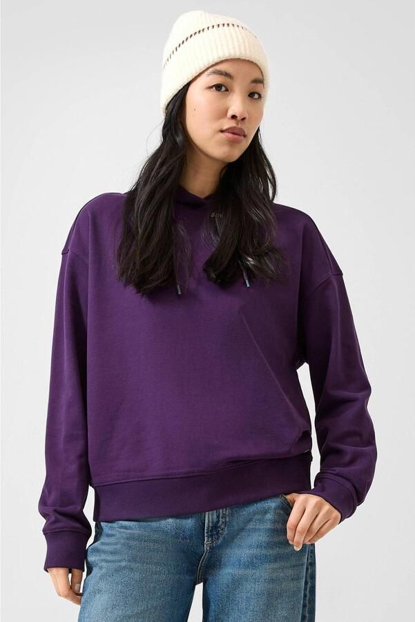 QS hoodie met tekst paars