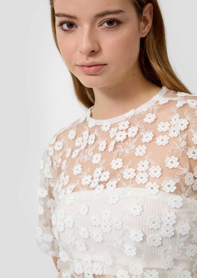 QS kanten cropped top wit - Foto 3