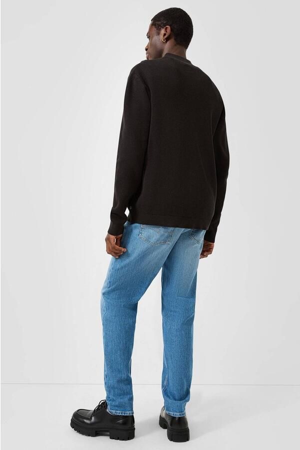QS katoenen regular fit gebreide cropped trui zwart - Foto 3