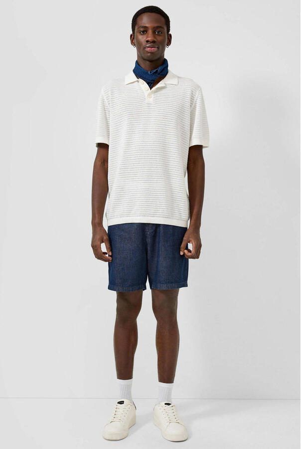 QS katoenen regular fit korte broek donkerblauw - Foto 3
