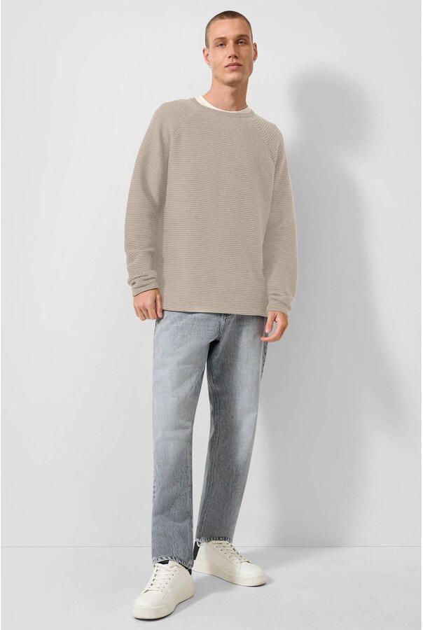 QS katoenen relaxed fit gebreide trui beige - Foto 3