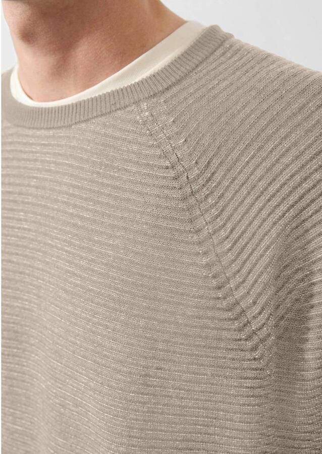 QS katoenen relaxed fit gebreide trui beige - Foto 2