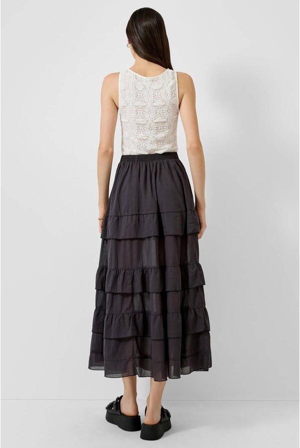 QS katoenen slim fit top met semi-transparant wit - Foto 2