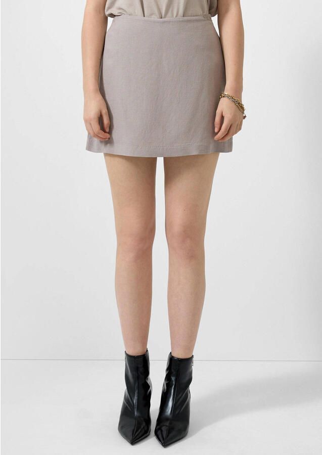 QS linnen mini rok grijs