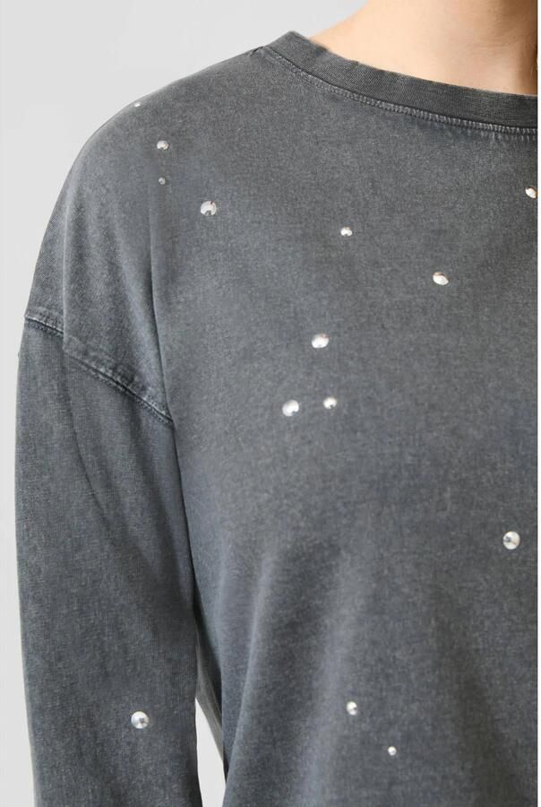 QS longsleeve met strass-steentjes antraciet - Foto 2