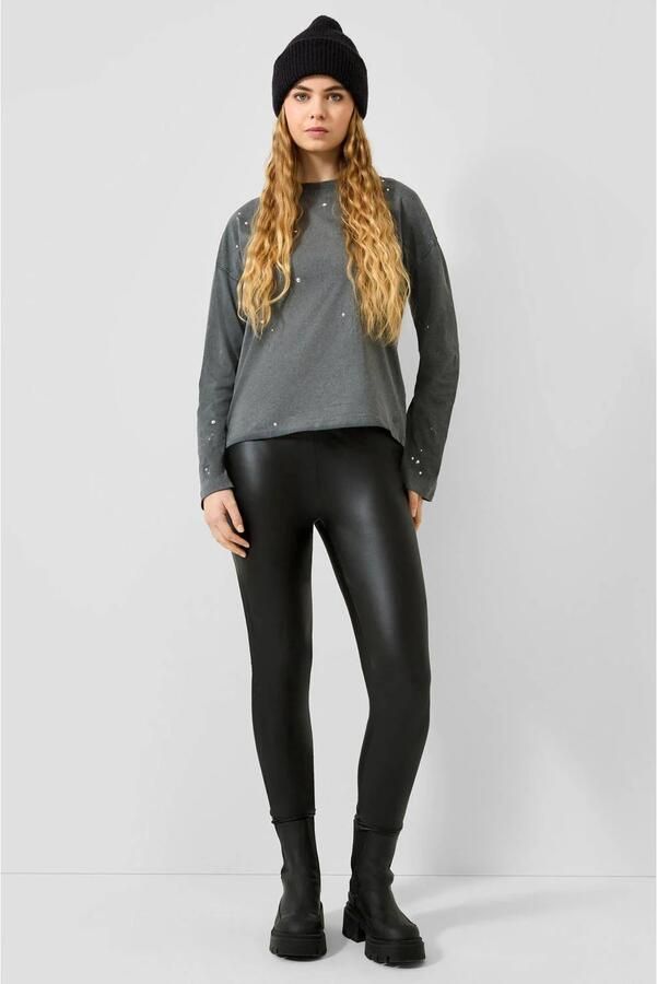 QS longsleeve met strass-steentjes antraciet - Foto 3