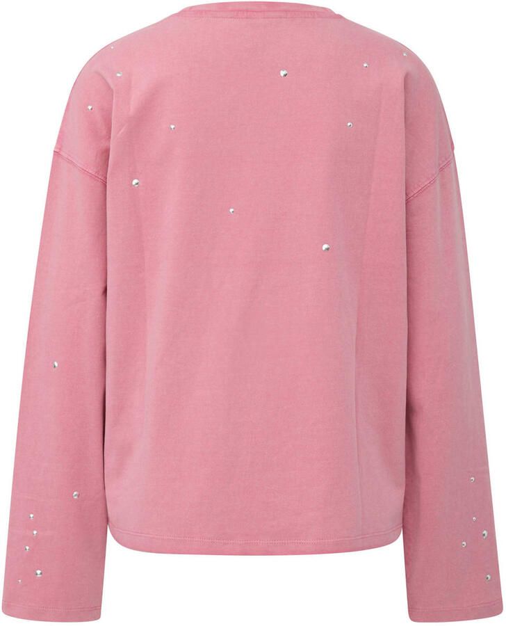 QS longsleeve met strass-steentjes roze - Foto 2