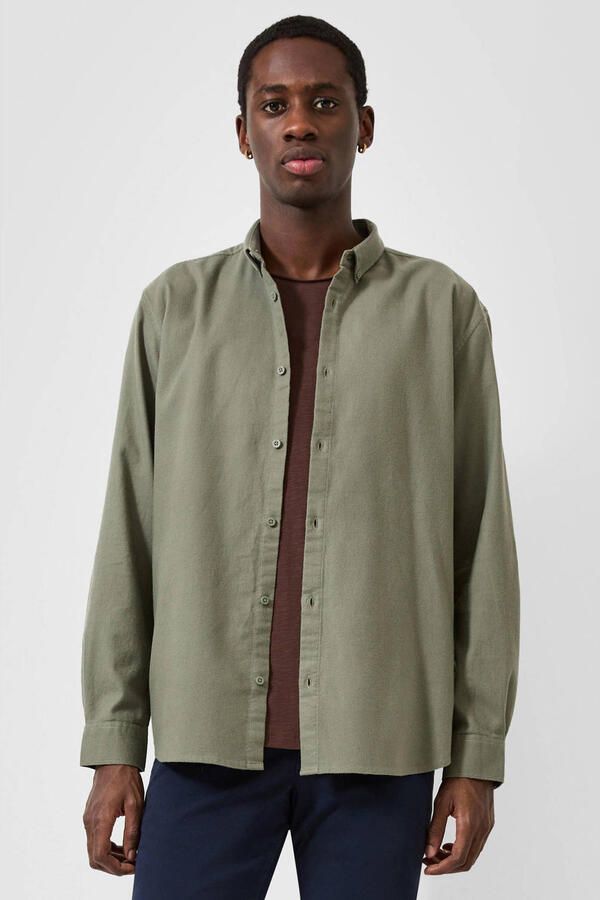 QS loose fit overhemd kaki