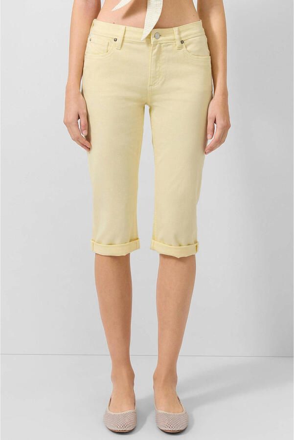 QS low waist capri jeans lichtgeel